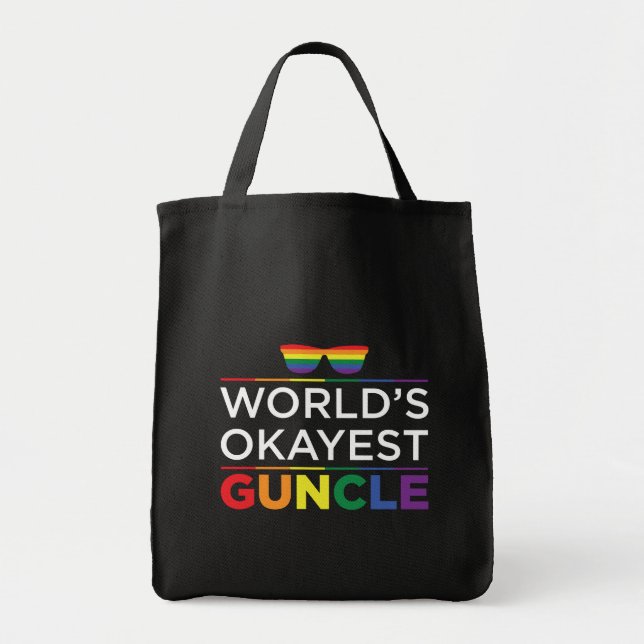 VärldsOkayest Guncle gay pride Tygkasse (Framsidan)