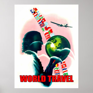 Världsomspännande resa, vintage poster
