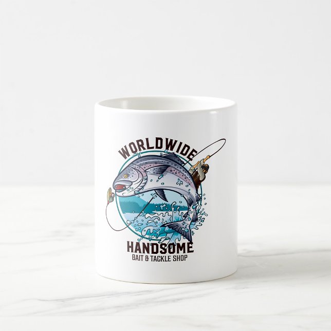 Världsomspännande Stilig Fiskeredskapsaffär Kaffemugg (Skapare uppladdad)