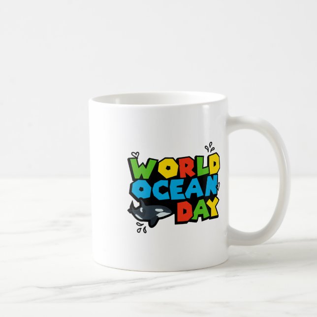 Världsplanetsjödagen Orca Stänk Design Kärlek Öar Kaffemugg (Höger)