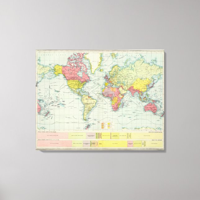 Världspolitiskt Karta Canvastryck (Framsida)