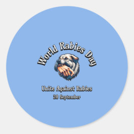 Världsrabiesdagen. Förena mot Rabies. Runt Klistermärke