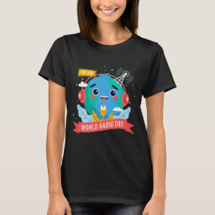 Världsradiobanddagen 13:e Lycklig Earth Man Woman T Shirt