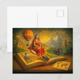 Världsresa från klassiskt resande bok helg vykort