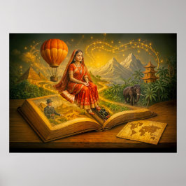 Världsresa från klassiskt resande bok poster