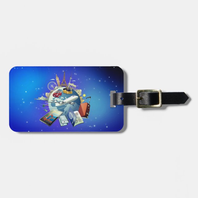 Världsresans landmärken bagagebricka (Horisontell Framsida)