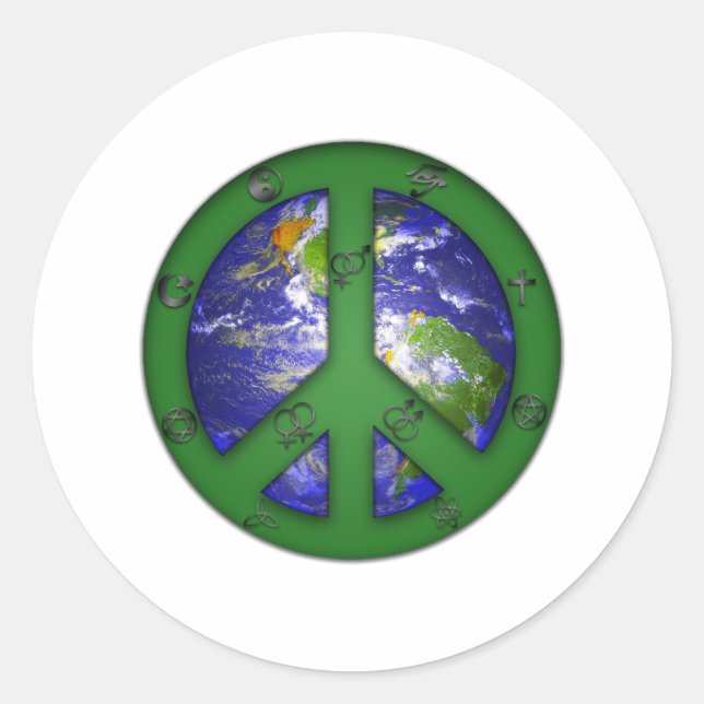Världssamexistens Runt Klistermärke (Framsida)