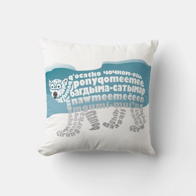 Världsskidpannan för Polar Ord Kudde (Framsida)