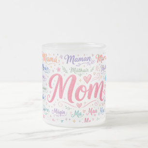 Världsspråk Mamma Frostad Glas Mugg