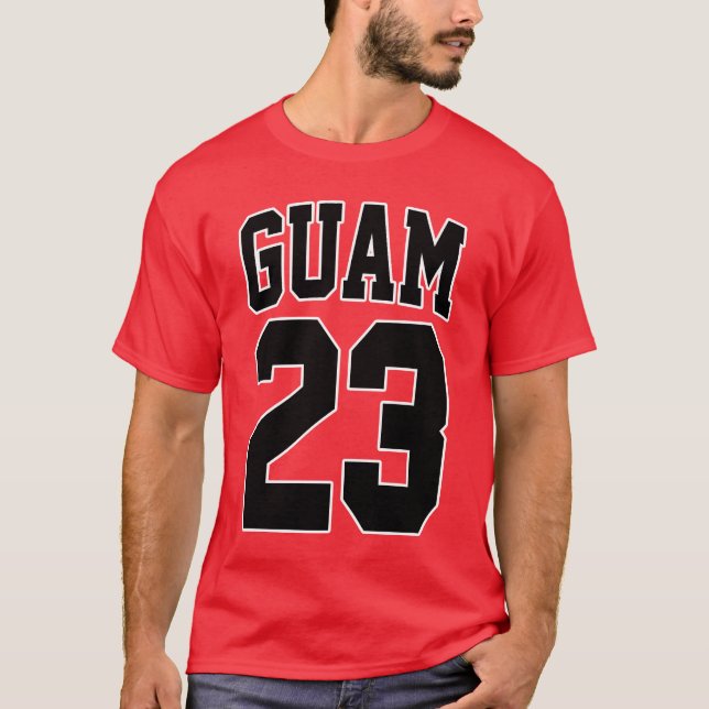 Världsstjärna 23 för basket för GUAM SPRINGA 671 T Shirt (Framsida)