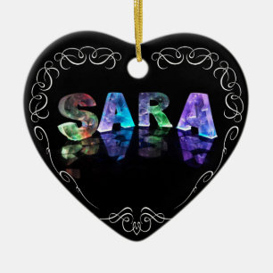 Världsstjärna Sara - namn i ljus (fotografera), Julgransprydnad Keramik