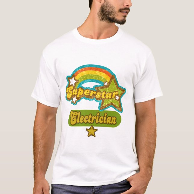 Världsstjärnaelektriker T Shirt (Framsida)