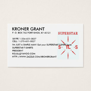 VÄRLDSSTJÄRNAPROMOTIONS. VISITKORT