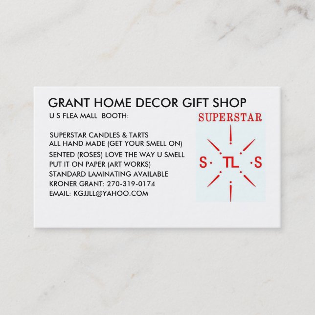 VÄRLDSSTJÄRNAPROMOTIONS. VISITKORT (Framsida)