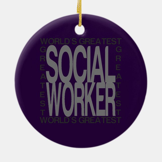 Världsstörstasocialarbetare Julgransprydnad Keramik (Baksidan)