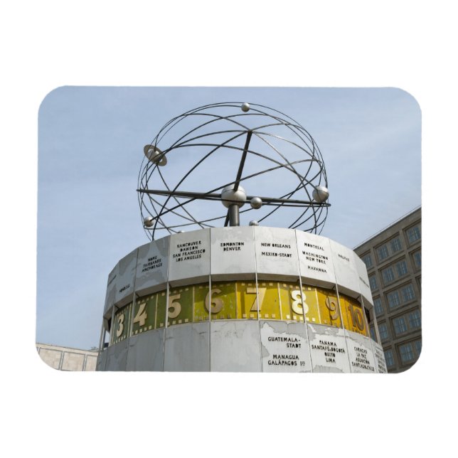 Världstidklocka i Berlin Magnet (Horisontell)