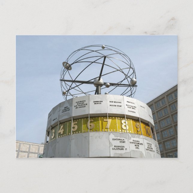 Världstidsklocka i Berlin Vykort (Framsida)