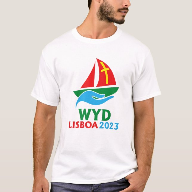 Världsungdomsdagen 2023 Teckning Inspired JMJ WYD T Shirt (Framsida)