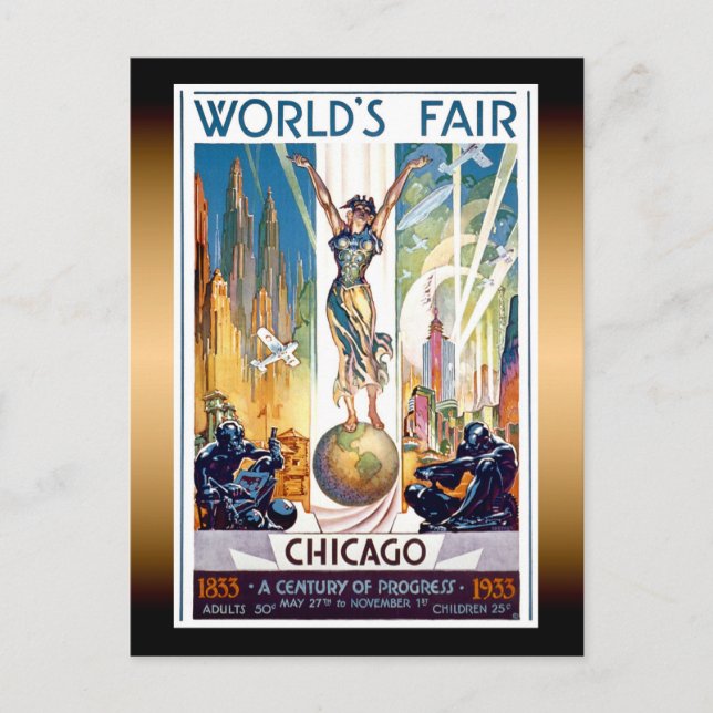 Världsutställningen i Chicago 1933 - Vintage Retro Vykort (Framsida)
