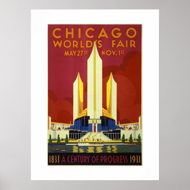 Världsutställningen i Chicago - Framsteg under ett Poster (Framsidan)