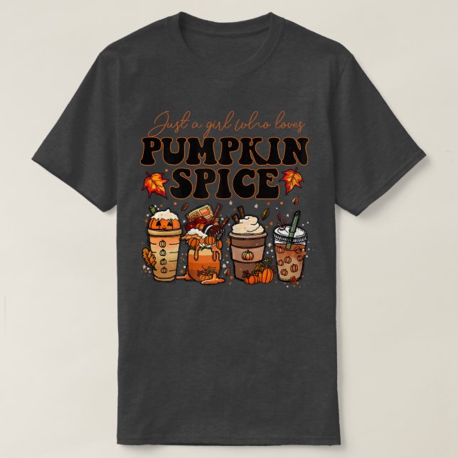 Varm A för kvinnans fallkaffepumpkin Spice Iced Wa T Shirt (Design framsida)
