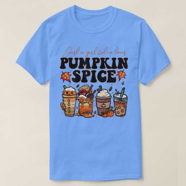 Varm A för kvinnans fallkaffepumpkin Spice Iced Wa T Shirt (Design framsida)