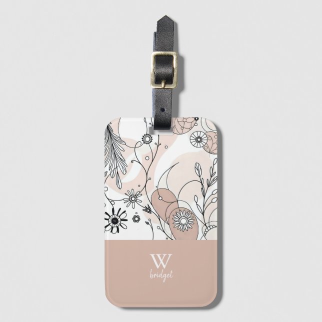 Varm Abstrakt Boho Minimalist Stil Bagagebricka (Framsida vertikal)