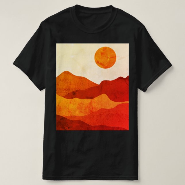 Varm abstrakt boho öken berg landskap  t shirt (Design framsida)