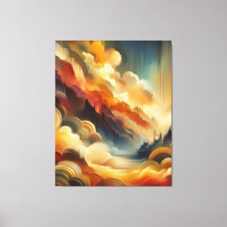 Varm Abstrakt Paintbrush Canvastryck