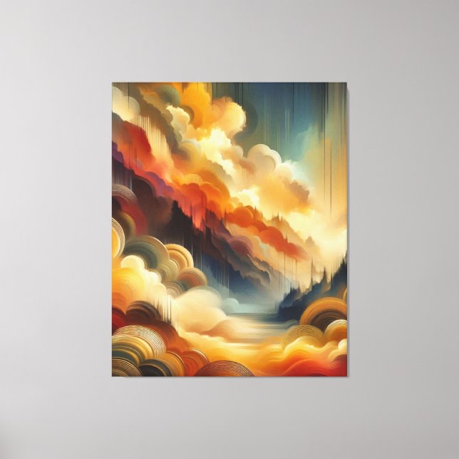 Varm Abstrakt Paintbrush Canvastryck (Framsida)