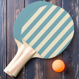 Varm Aqua Eftermiddags Polo Randig och Solid Pingisracket