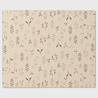 Varm Beige Brun Boho Bladmönster Presentpapper