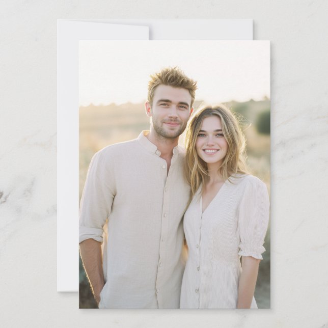 Varm Beige Ledig Foto Inbjudningar (Framsida)