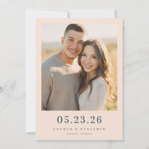 Varm Beige Romantisk Foto Spara Datumet
