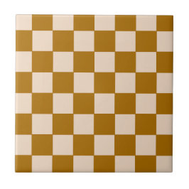 Varm Beige Rutigt Mönster Kakelplatta