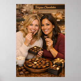 Varm belgisk Praline Cafe Delight Affisch
