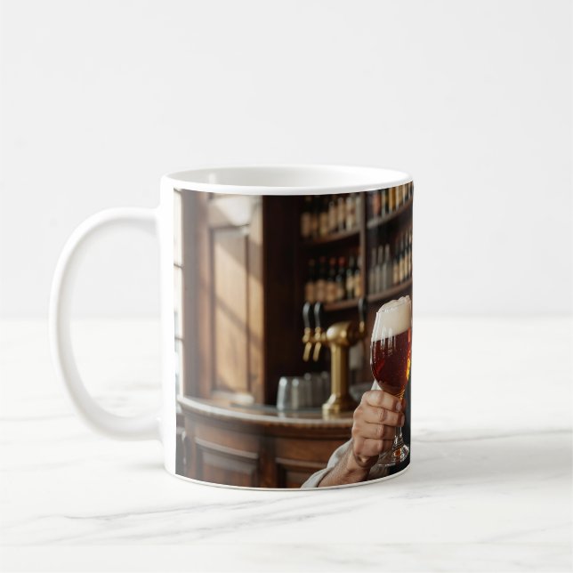 Varm belgisk trappistvärdshus välkomstmugg kaffemugg (Vänster)