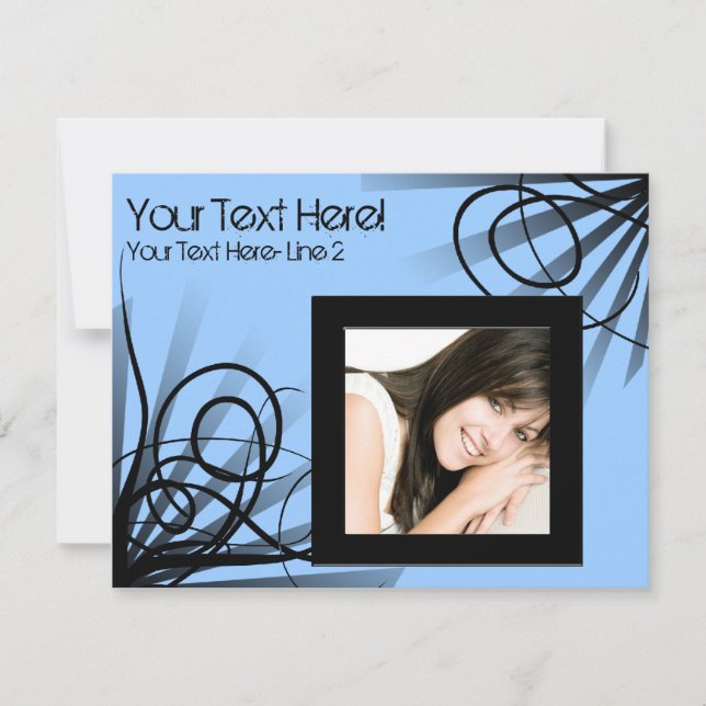 Varm blå virvel festinbjudan inbjudningar (Framsida)