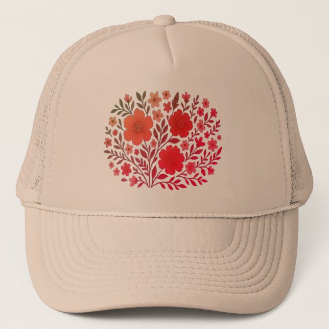 Varm Blommigt Bloom Embroiderad Stil Hat Keps (Framsida)