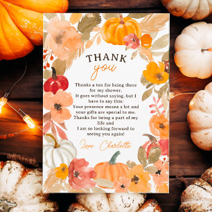 Varm Boho Little pumpkin fall babydusch Tack Kort
