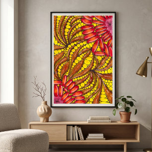 Varm Boho Organisk Abstrakt Maximalistisk Poster