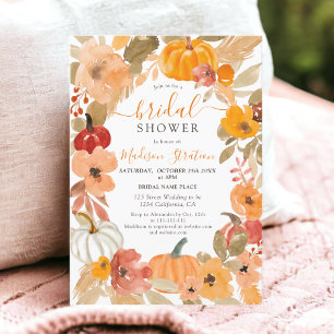 Varm Boho pumkin blommigt fall möhippa Inbjudningar