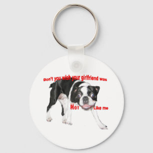 Varm Boston Terrier Nyckelring