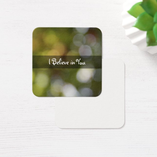 Varm Bright appled Light, Bokeh Photo Message Fyrkantigt Visitkort (Skivbord)