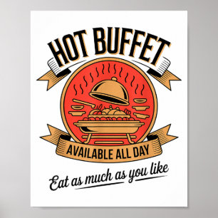 Varm buffé tillgänglig hela dagen ät så mycket du poster