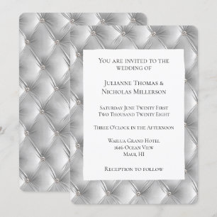 Varm Chic Soft Grått Faux Velvet Bröllop Inbjudningar
