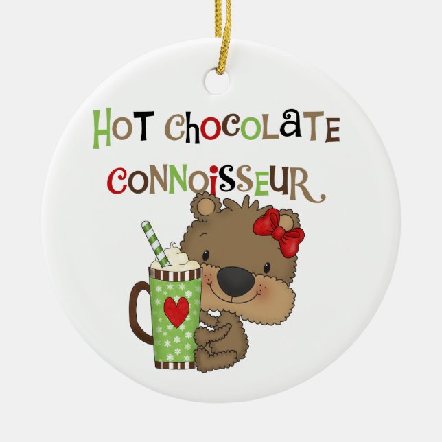 Varm ChocolateConoisseur flickabjörn Julgransprydnad Keramik (Framsidan)