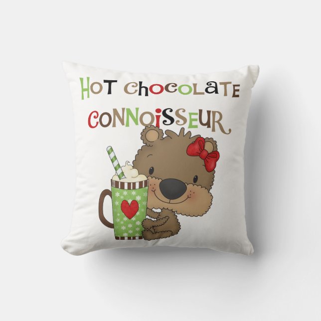 Varm ChocolateConoisseur flickabjörn Kudde (Framsida)