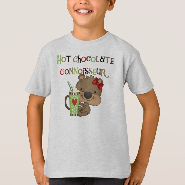 Varm ChocolateConoisseur flickabjörn Tee Shirt (Framsida)
