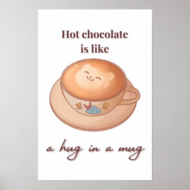 varm choklad är en kram i en mugg poster (Framsidan)